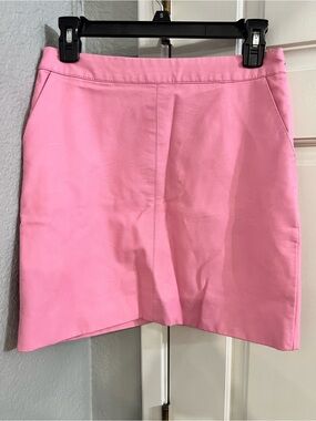 TopShop pink faux leather miniskirt with pockets